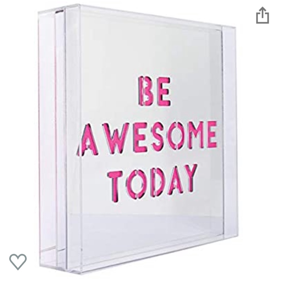 10” “Be Awesome Today” LED Pink Acrylic Light Box
